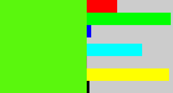 Hex color #5af70d - bright lime green