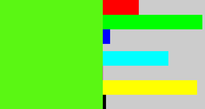 Hex color #5af713 - bright lime green