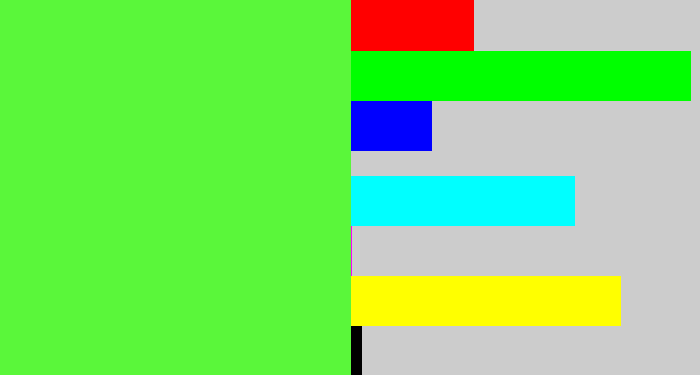 Hex color #5af73a - light neon green