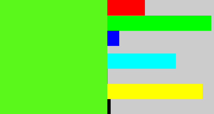 Hex color #5af81b - bright lime green