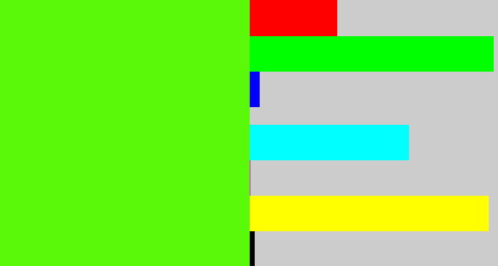 Hex color #5af90a - bright lime green
