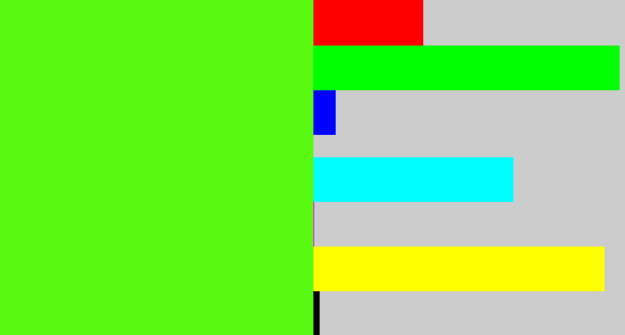 Hex color #5af911 - bright lime green