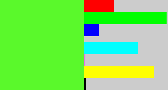 Hex color #5af92b - toxic green
