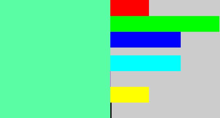 Hex color #5afca4 - light green blue