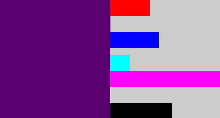 Hex color #5b006f - royal purple