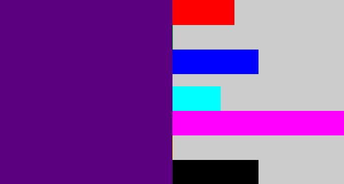 Hex color #5b007f - royal purple