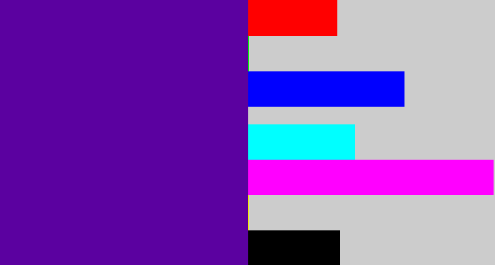 Hex color #5b01a0 - violet blue