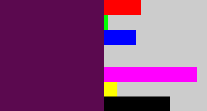 Hex color #5b094f - grape purple