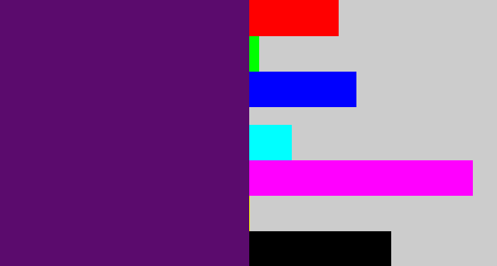 Hex color #5b0b6d - royal purple