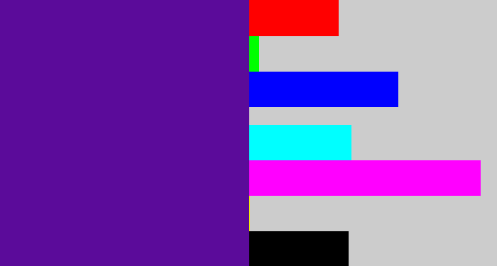 Hex color #5b0b9a - purple