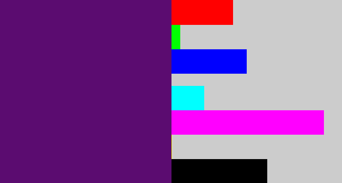 Hex color #5b0c70 - royal purple