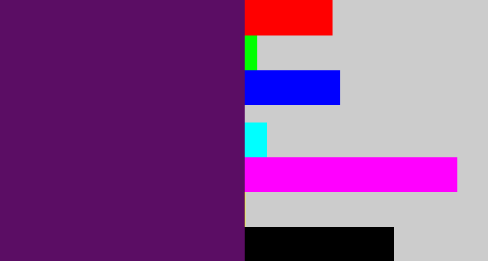 Hex color #5b0d64 - grape purple