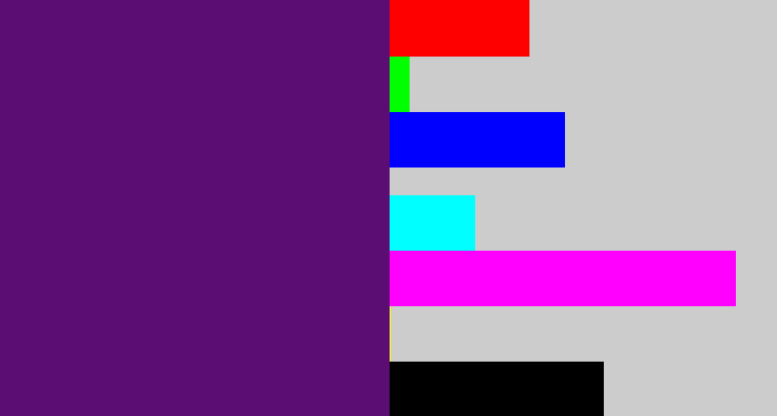 Hex color #5b0d74 - royal purple