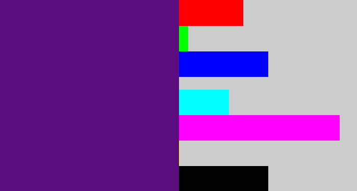 Hex color #5b0d7f - royal purple