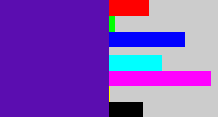Hex color #5b0db0 - violet blue