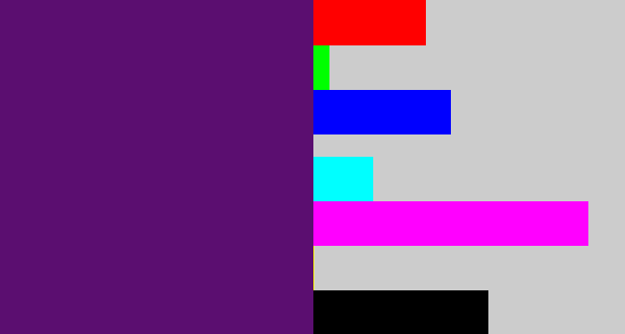 Hex color #5b0e70 - royal purple