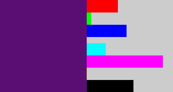 Hex color #5b0e75 - royal purple
