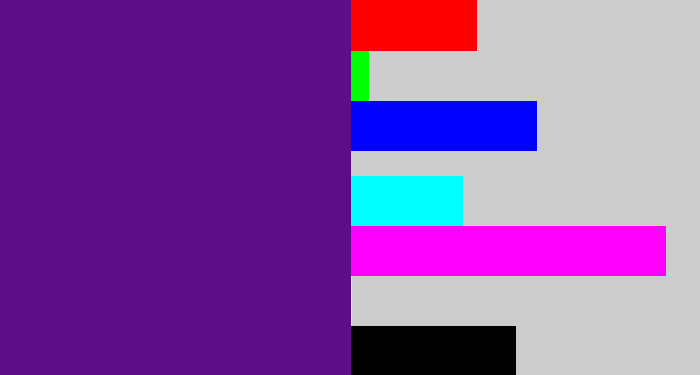 Hex color #5b0e86 - royal purple