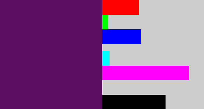 Hex color #5b0f62 - grape purple
