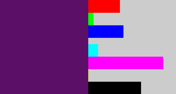 Hex color #5b0f66 - grape purple