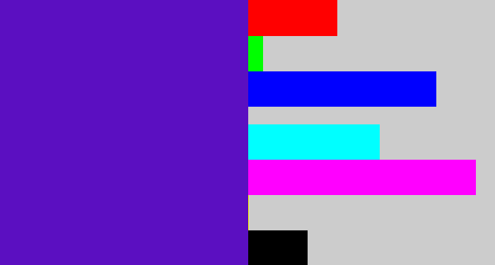 Hex color #5b0fc1 - violet blue