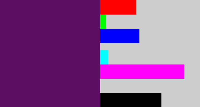Hex color #5b1063 - grape purple