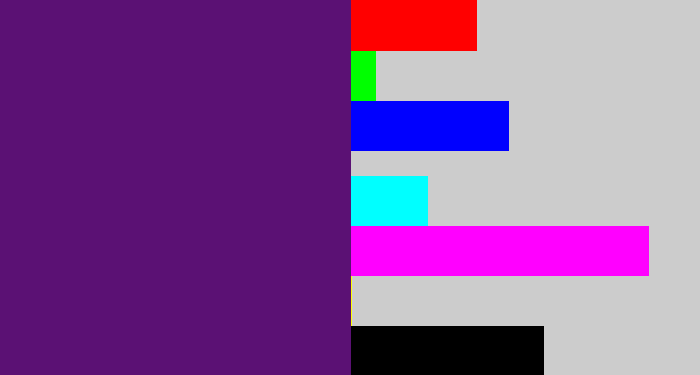 Hex color #5b1174 - royal purple