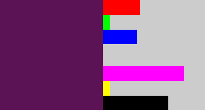 Hex color #5b1355 - grape purple