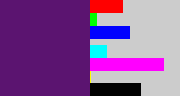 Hex color #5b1470 - royal purple