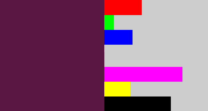 Hex color #5b1744 - plum