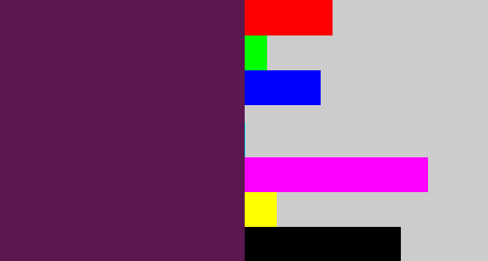 Hex color #5b174f - grape purple