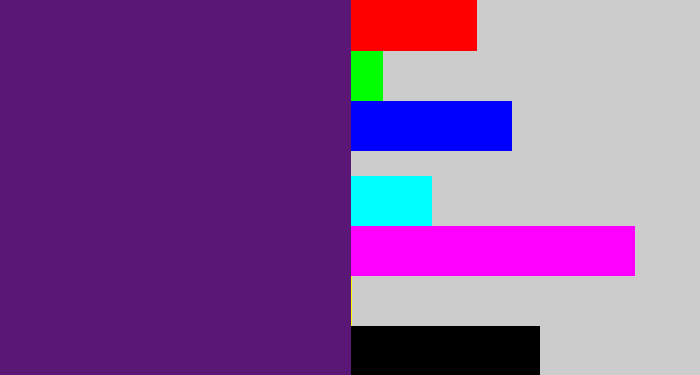 Hex color #5b1776 - darkish purple