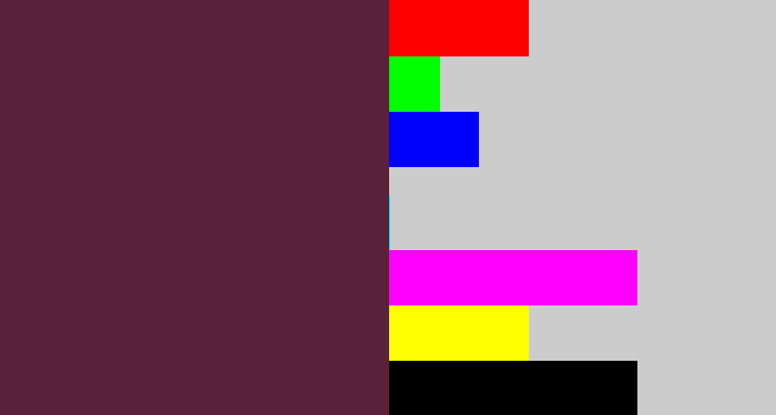 Hex color #5b213a - plum