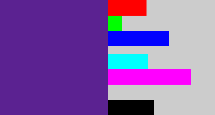 Hex color #5b2291 - purple