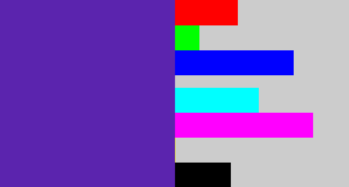 Hex color #5b24ae - blue purple
