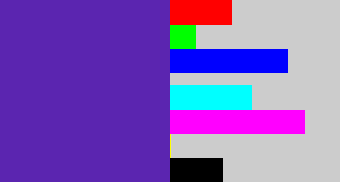 Hex color #5b25b0 - blue purple
