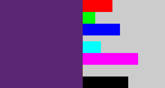 Hex color #5b2674 - darkish purple