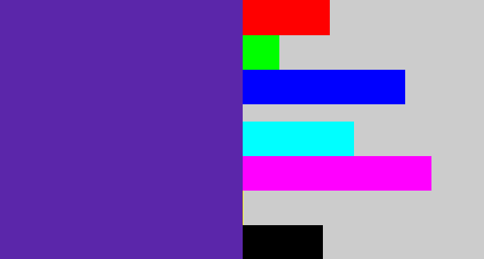 Hex color #5b26aa - blue purple