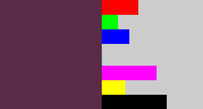 Hex color #5b2a46 - purple brown