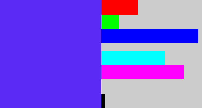 Hex color #5b2bf5 - purplish blue