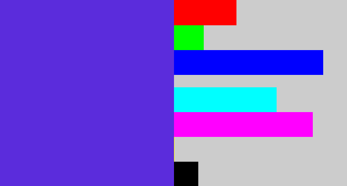 Hex color #5b2cdc - purpley blue