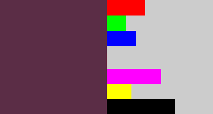 Hex color #5b2d46 - purple brown