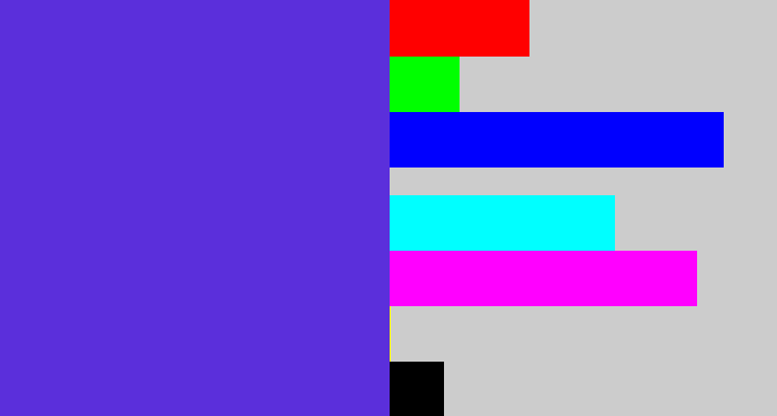 Hex color #5b2fdb - purpley blue