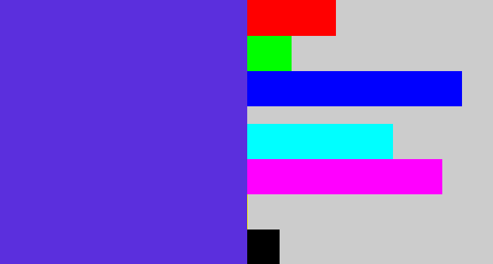 Hex color #5b2fdd - purpley blue