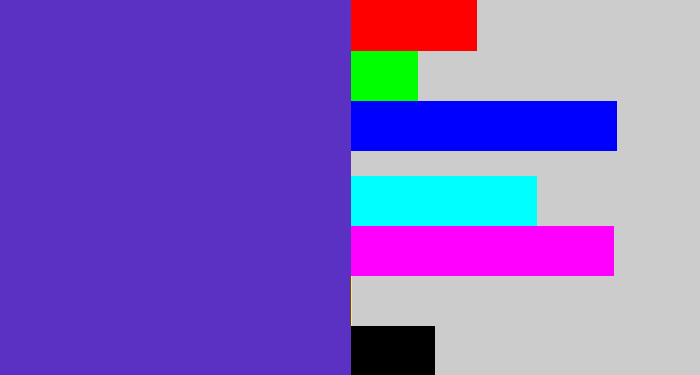 Hex color #5b31c3 - blurple