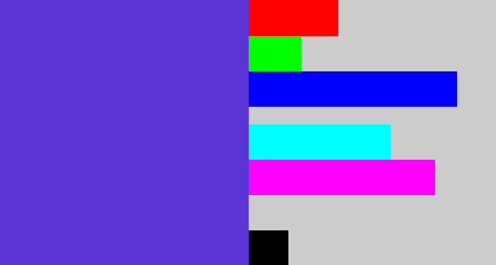 Hex color #5b35d5 - blurple