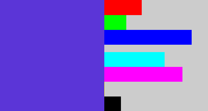 Hex color #5b35d7 - blurple