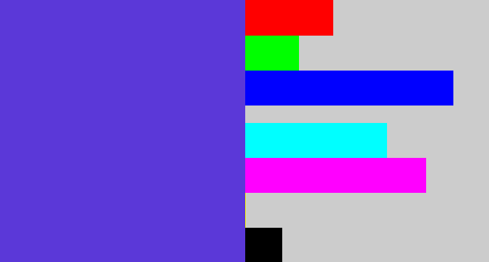 Hex color #5b38d8 - blurple