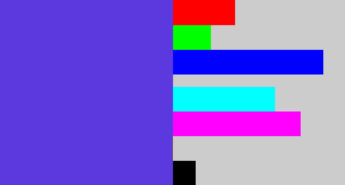 Hex color #5b39df - purpley blue