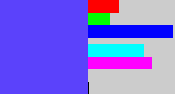 Hex color #5b42fb - purpleish blue